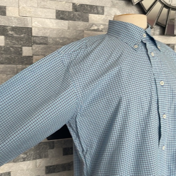 Chatham Chino Company Plaid Blue Shirt Men’s Size L - Picture 3 of 6